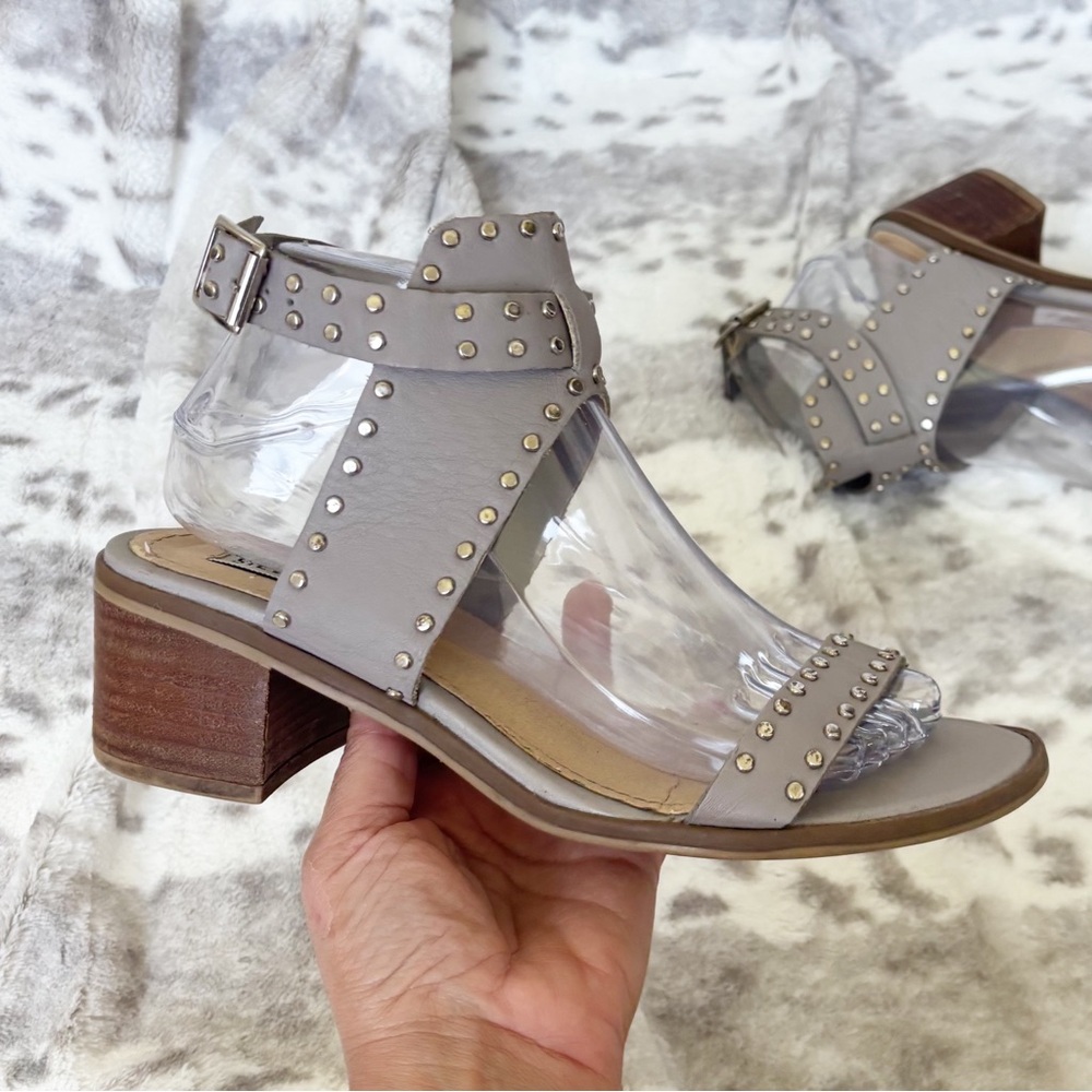 Steve Madden Gila Gray Studded Block Heel Sandals | Size 8.5 - Picture 6 of 14
